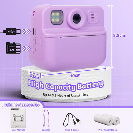 Kids 48MP Instant Print Camera with Dual Lens and 1080P HD Video 7