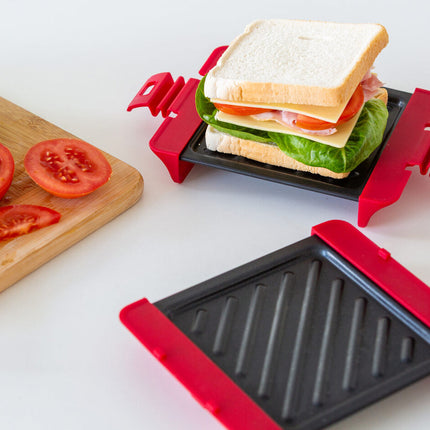 Compact Microwave Sandwich Maker Non-Stick Grill Plates for Quick Meals at Home, Work, or Travel 2