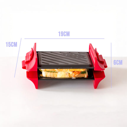 Compact Microwave Sandwich Maker Non-Stick Grill Plates for Quick Meals at Home, Work, or Travel 3