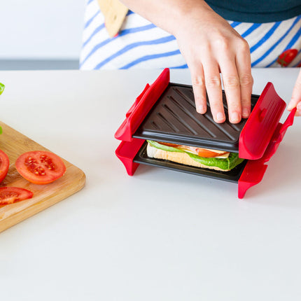 Compact Microwave Sandwich Maker Non-Stick Grill Plates for Quick Meals at Home, Work, or Travel 5