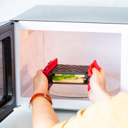 Compact Microwave Sandwich Maker Non-Stick Grill Plates for Quick Meals at Home, Work, or Travel 6