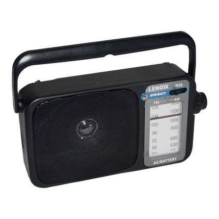 AM/FM Mantle Radio (Black) Battery Operated, w/ Bandwidth 540-1600 2