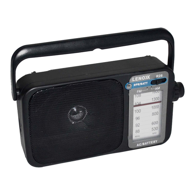 AM/FM Mantle Radio (Black) Battery Operated, w/ Bandwidth 540-1600 2