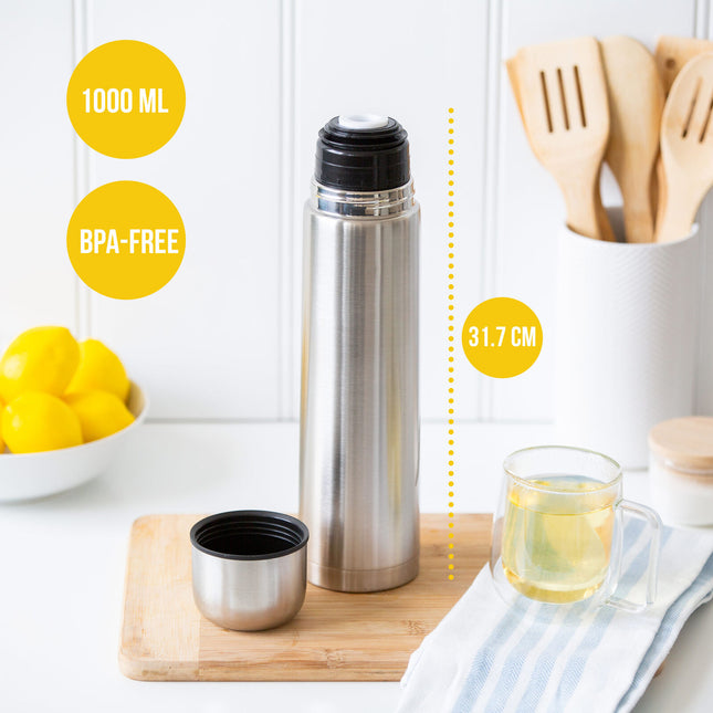 1L Stainless Steel Vacuum Flask Insulated Drink Container 2