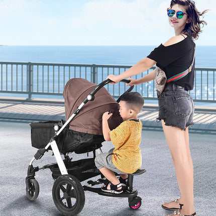 Stroller Step Board Toddler Buggys Wheel Standing Board Skateboard For Pram Kids Pink 2