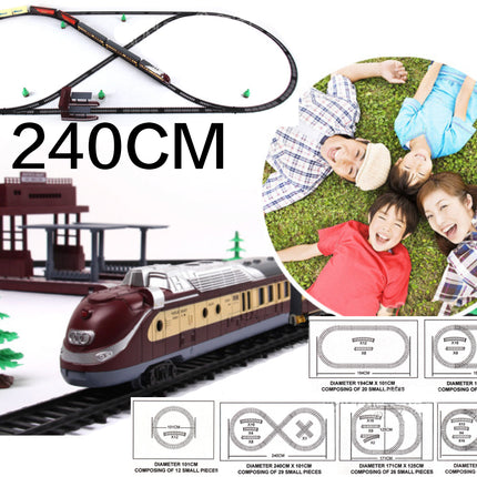 Electric Large Classic Train Set Rail Track Carriages Kids Vehicle Toy Gift 6