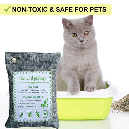 10PCS Air Purifying Bags Activated Bamboo Charcoal Freshener for Car Home Shoes 200g 7