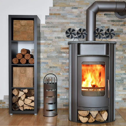 12 Blade Fan Heat Self-Powered Wood Stove Top Burner Fireplace Silent Eco Heater 8