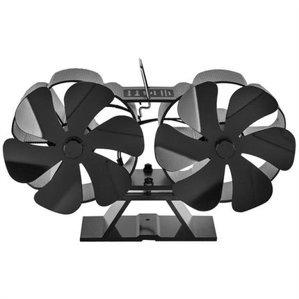 12 Blade Fan Heat Self-Powered Wood Stove Top Burner Fireplace Silent Eco Heater 9