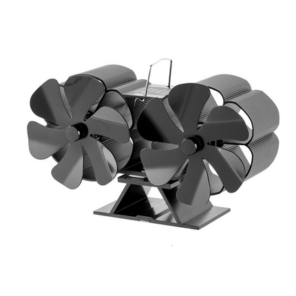 12 Blade Fan Heat Self-Powered Wood Stove Top Burner Fireplace Silent Eco Heater 10