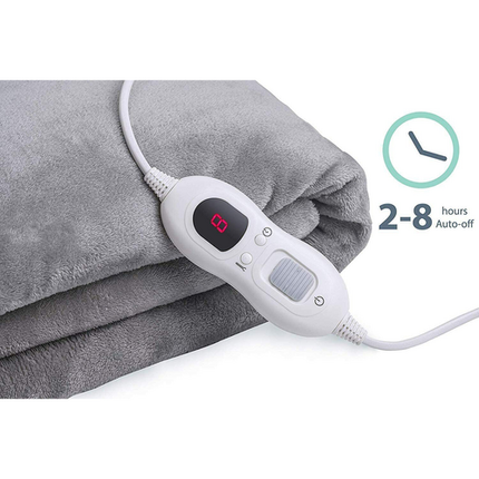 Double-side Flannel Heated Electric Throw Blanket Fast Heating Warm Washable gray 3