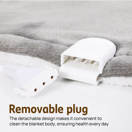 Double-side Flannel Heated Electric Throw Blanket Fast Heating Warm Washable gray 5