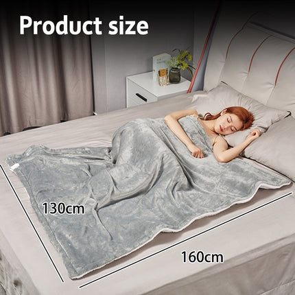 Double-side Flannel Heated Electric Throw Blanket Fast Heating Warm Washable gray 6