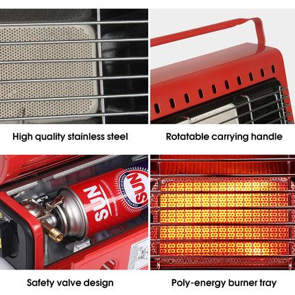Portable Butane Gas Heater Cooker Camping Tent Outdoor Hiking Camper Survival AU 9