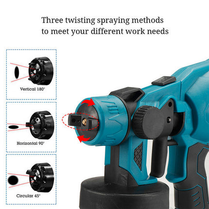 Cordless High Pressure Airless Spray Gun Paint Sprayer For Makita 18V Battery 8