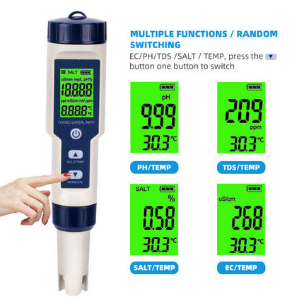 Set 7 In 1 and 5 in 1 PH Meter TDS/EC/Salt/Temp Water Quality Monitor Tester Pen 2