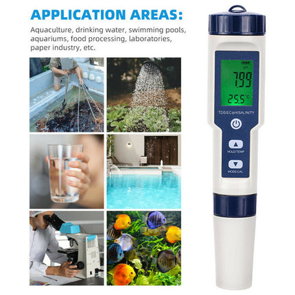 Set 7 In 1 and 5 in 1 PH Meter TDS/EC/Salt/Temp Water Quality Monitor Tester Pen 6