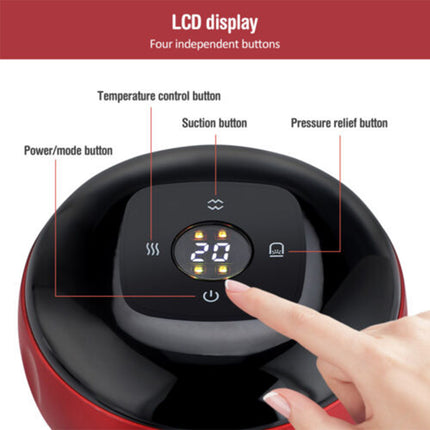 12 levels Electric Cupping Therapy Smart Scraping Massager Red Light Heating Body Slimming Red 8