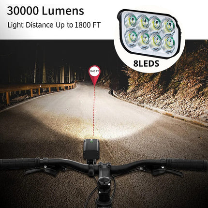 Waterproof Bike Light Set with Digital Battery Display Aluminum Alloy 360° Mount 6