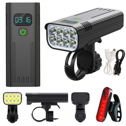 Waterproof Bike Light Set with Digital Battery Display Aluminum Alloy 360° Mount 9