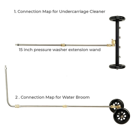 High Pressure Water Spray Broom Car Chassis Undercarriage Cleaner Washer 4000PSI 3