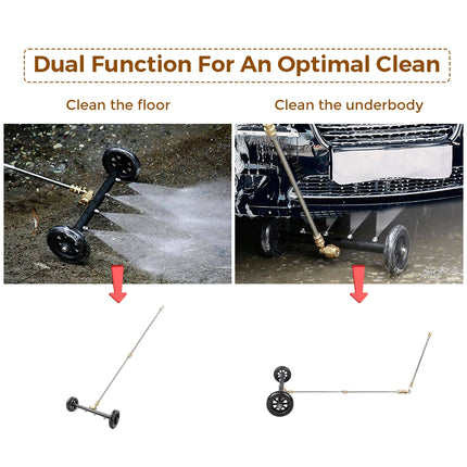 High Pressure Water Spray Broom Car Chassis Undercarriage Cleaner Washer 4000PSI 5