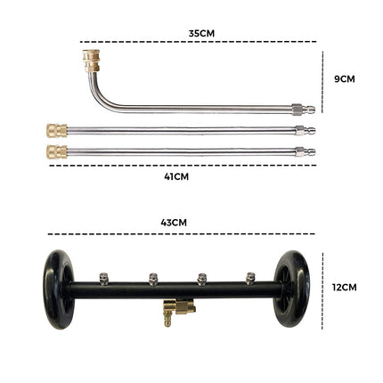High Pressure Water Spray Broom Car Chassis Undercarriage Cleaner Washer 4000PSI 6