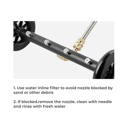 High Pressure Water Spray Broom Car Chassis Undercarriage Cleaner Washer 4000PSI 7