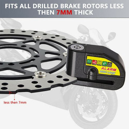 Black Motorcycle Alarm Disc Lock Motor Bike Brake Security Electric  Bicycle Lock AU 3
