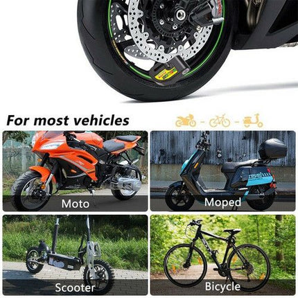 Black Motorcycle Alarm Disc Lock Motor Bike Brake Security Electric  Bicycle Lock AU 5