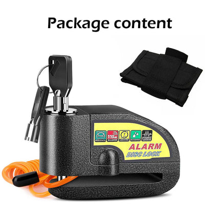 Black Motorcycle Alarm Disc Lock Motor Bike Brake Security Electric  Bicycle Lock AU 7