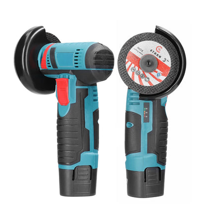 800W Mini Cordless Brushless Angle Grinder Cutting Tool W/ 2x Battery & Charger 11