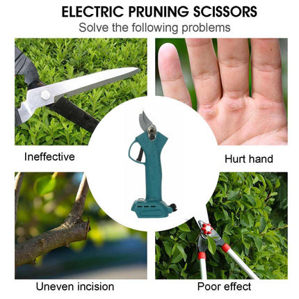 Cordless Electric Pruning Shears Secateur Rechargeable Branch Cutter W/ 2 Battery 4