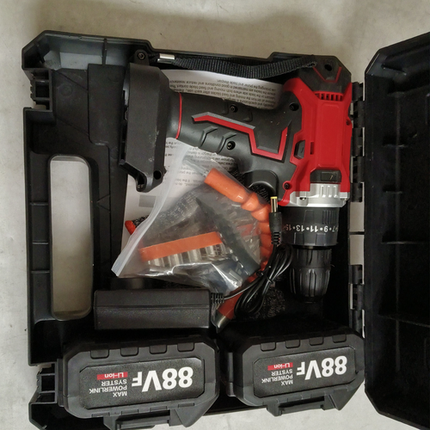 Cordless Drill w/2 Battery Heavy Duty Impact Driver Kit Brushless Hammer Set 4