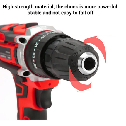 Cordless Drill w/2 Battery Heavy Duty Impact Driver Kit Brushless Hammer Set 5