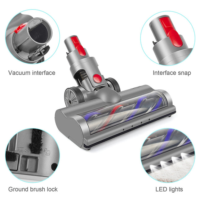 Turbo Brush Roller Head Electric Floor Carpet Head LED For Dyson V7 V8 V10 V11 V15 2