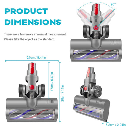 Turbo Brush Roller Head Electric Floor Carpet Head LED For Dyson V7 V8 V10 V11 V15 8
