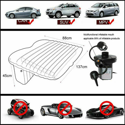 Inflatable Car Back Seat Mattress Portable Camping Travel Air Bed 3