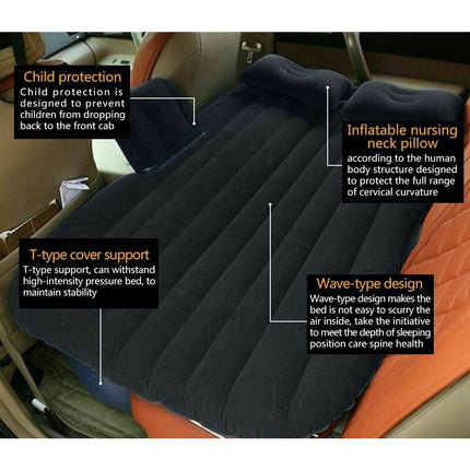 Inflatable Car Back Seat Mattress Portable Camping Travel Air Bed 5