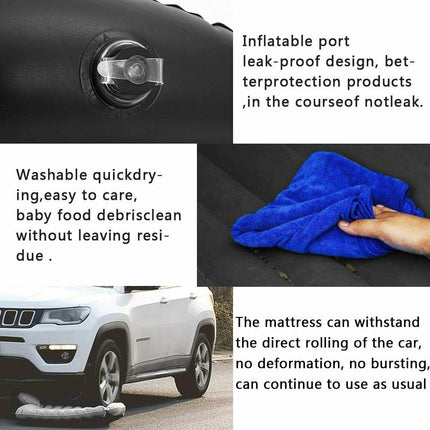 Inflatable Car Back Seat Mattress Portable Camping Travel Air Bed 6