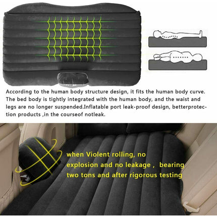 Inflatable Car Back Seat Mattress Portable Camping Travel Air Bed 8