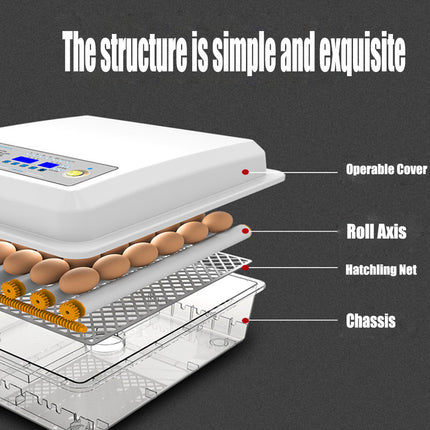 64 Egg Incubator Fully Automatic Digital Thermostat Chicken Eggs Poultry 2
