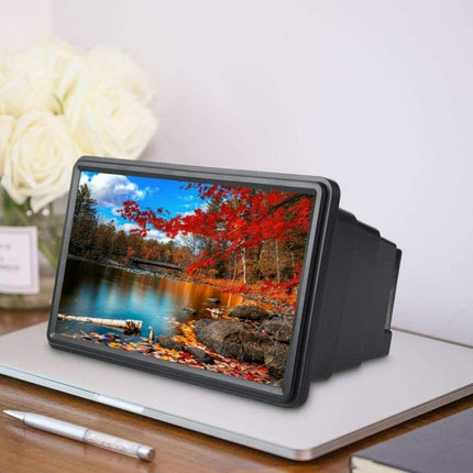 3D Mobile Phone Screen Magnifier 12" HD Video Amplifier for Smartphone Stand 3