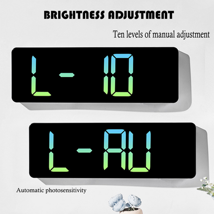 16" Green gradient color Large Digital Big Jumbo LED Wall Desk Clock Display With Temperature Calendar 3