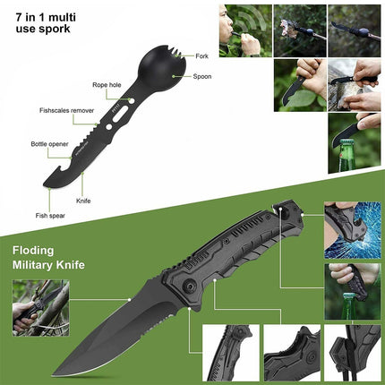 Tactical Emergency Survival Kit Outdoor Sports Hiking Camping SOS Tool Equipment 2