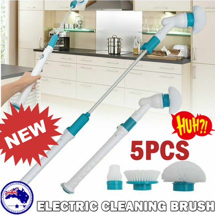 5PCS Rechargeable Spin Scrubber Electric Turbo Scrub Cleaning Brush Cordless Kit 10