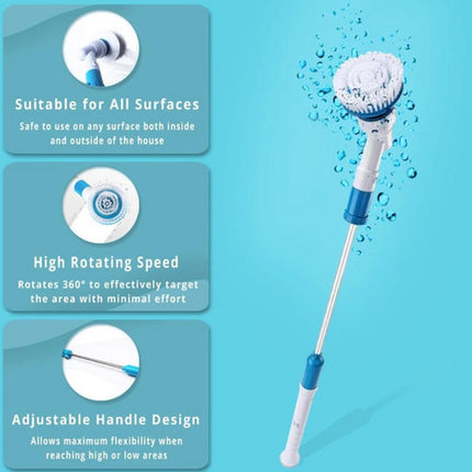 5PCS Rechargeable Spin Scrubber Electric Turbo Scrub Cleaning Brush Cordless Kit 2