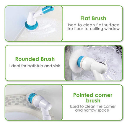5PCS Rechargeable Spin Scrubber Electric Turbo Scrub Cleaning Brush Cordless Kit 3