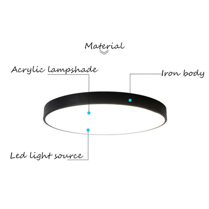 30CM LED Ceiling Light Modern Surface Mount Flush Panel Downlight Ultra-thin 10