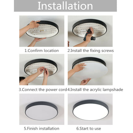 30CM LED Ceiling Light Modern Surface Mount Flush Panel Downlight Ultra-thin 4